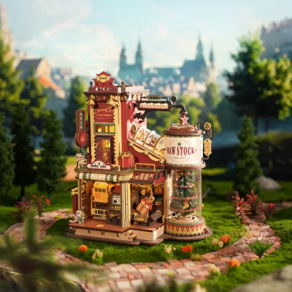 Robotime Rokr Dream Gift Factory – Puzzle 3D de Madera con Luz y Música