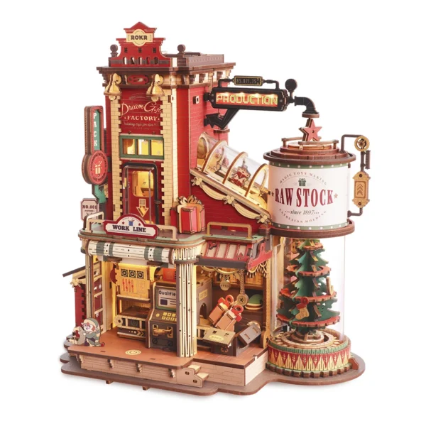 Robotime Rokr Dream Gift Factory – Puzzle 3D de Madera con Luz y Música