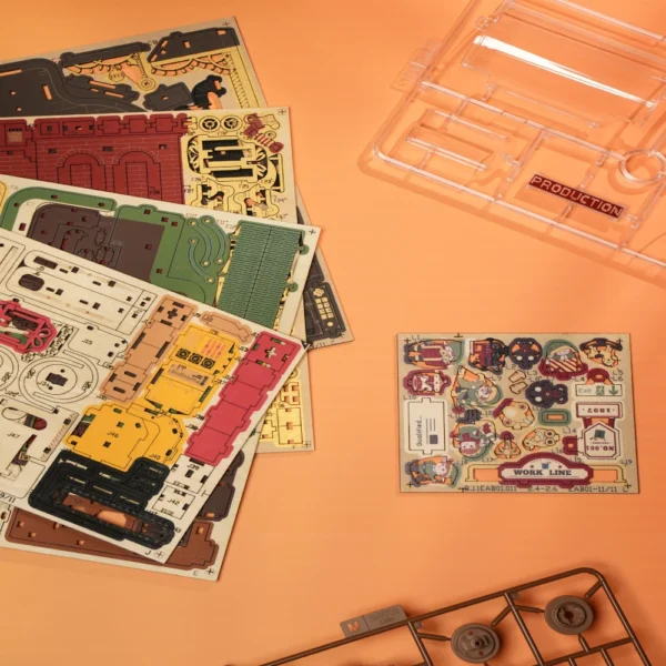Robotime Rokr Dream Gift Factory – Puzzle 3D de Madera con Luz y Música