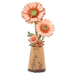 Robotime Rowood DIY 3D Wooden Puzzle – Flores Sakura, Gerbera y Margarita