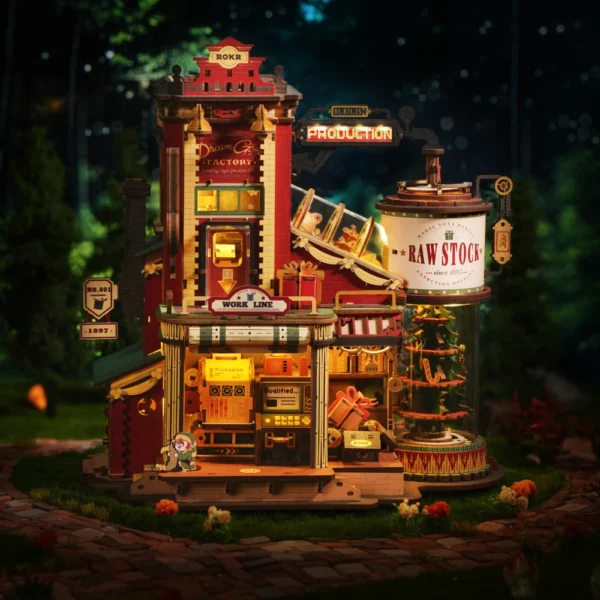 Robotime Rokr Dream Gift Factory – Puzzle 3D de Madera con Luz y Música