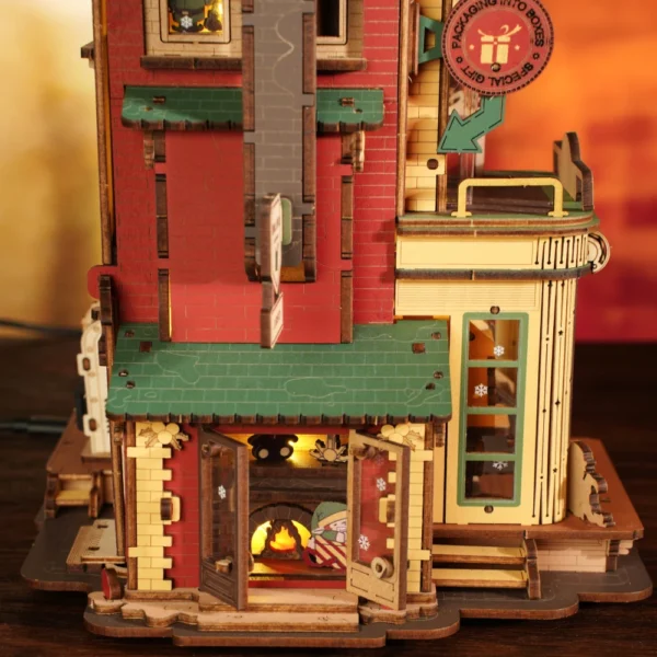 Robotime Rokr Dream Gift Factory – Puzzle 3D de Madera con Luz y Música