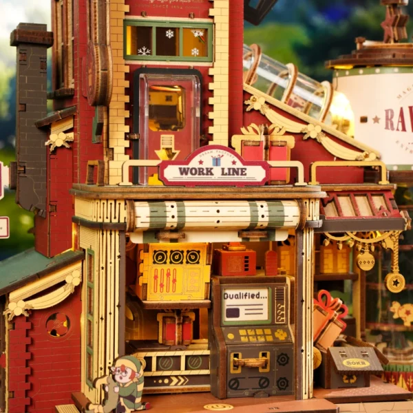 Robotime Rokr Dream Gift Factory – Puzzle 3D de Madera con Luz y Música