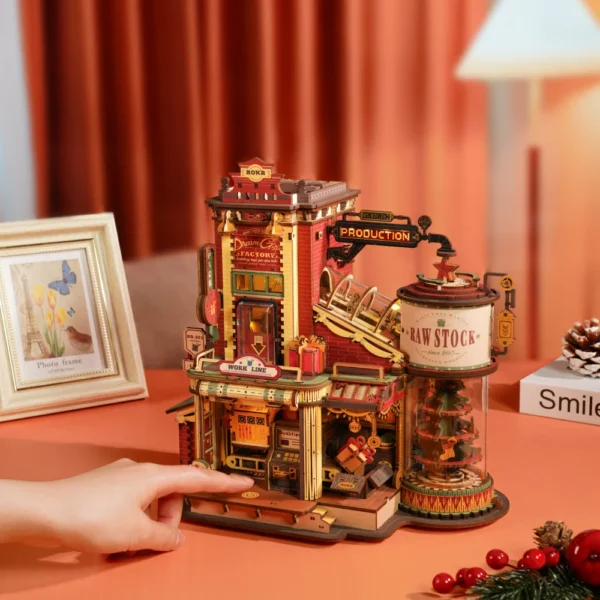 Robotime Rokr Dream Gift Factory – Puzzle 3D de Madera con Luz y Música
