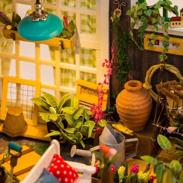 Robotime DIY House con Muebles – Sala de Estudio & Café