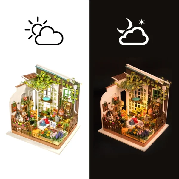 Robotime DIY House con Muebles – Sala de Estudio & Café