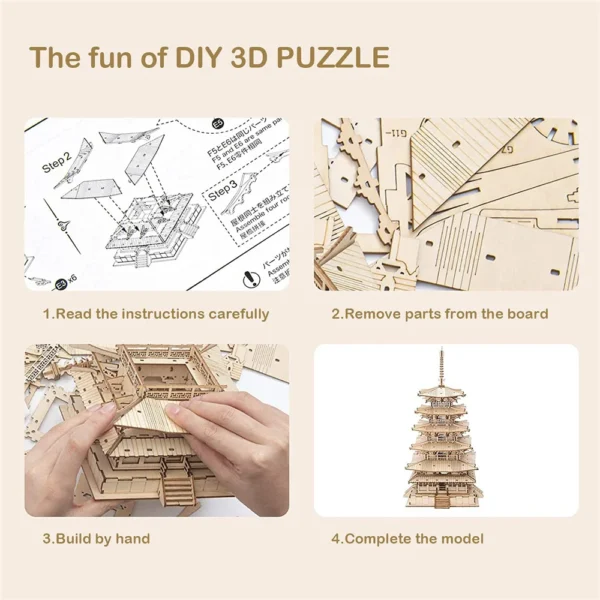 Robotime Rolife Five-storied Pagoda 3D Puzzle