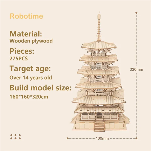Robotime Rolife Five-storied Pagoda 3D Puzzle