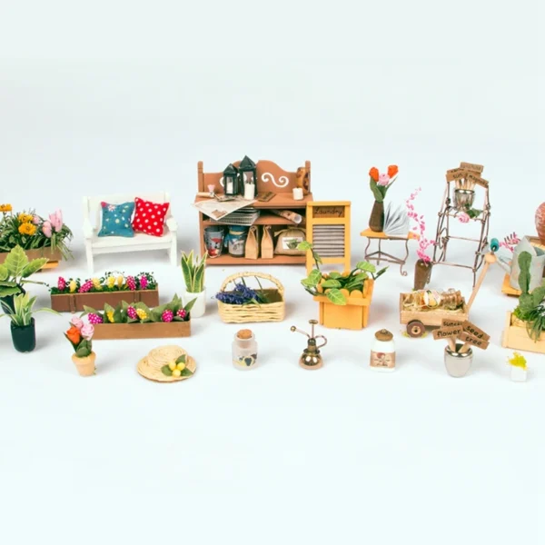 Robotime DIY House con Muebles – Sala de Estudio & Café