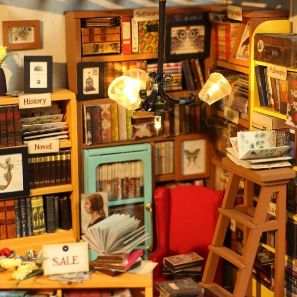 Robotime DIY House con Muebles – Sala de Estudio & Café