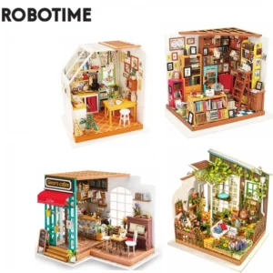 Robotime DIY House con Muebles – Sala de Estudio & Café