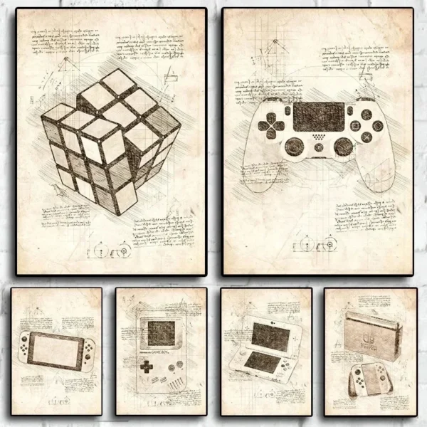 Poster Gamer Vintage Pop – Canvas Painting