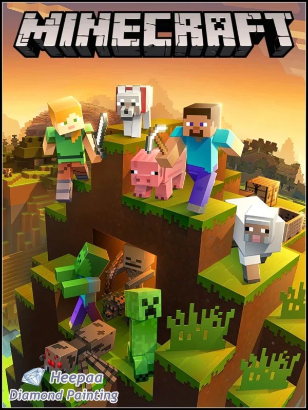 DIY Game Minecraft – Pintura Diamante 5D Arte Divertido