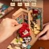 Robotime Rolife New Booknook Bookstore con Luz – DIY Mini Librería de Madera