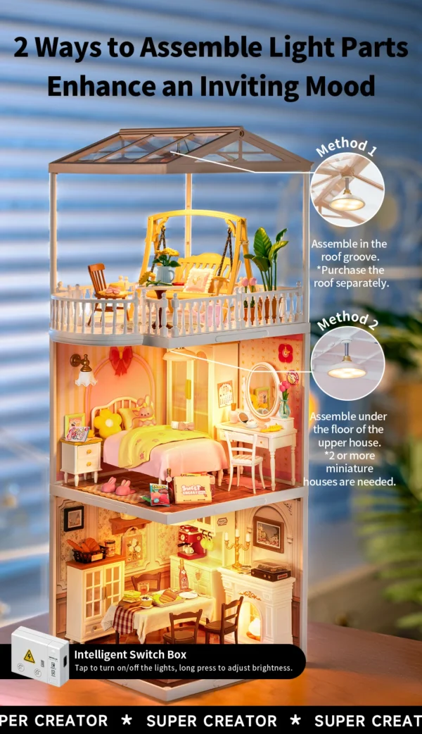 Robotime Rolife Lovely Pink Bedroom – DIY Mini Casa Miniatura