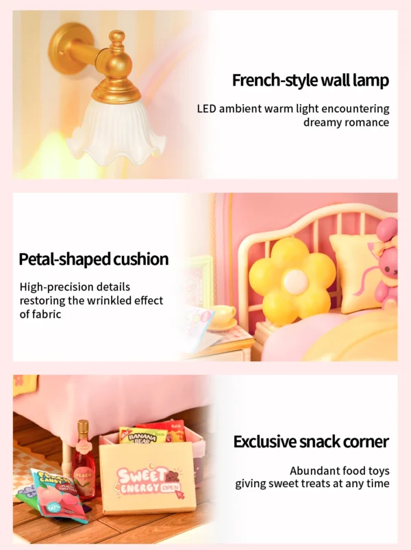 Robotime Rolife Lovely Pink Bedroom – DIY Mini Casa Miniatura