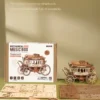 Robotime ROKR Stagecoach Music Box – Puzzle 3D de Madera