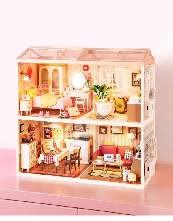 Robotime Rolife Lovely Pink Bedroom – DIY Mini Casa Miniatura