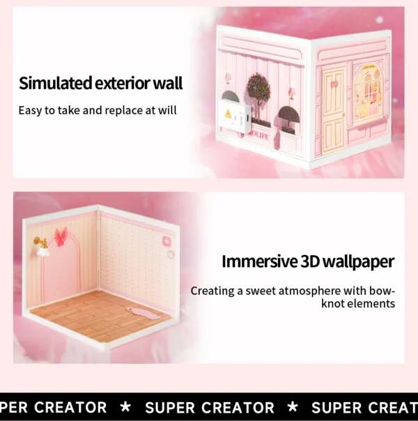 Robotime Rolife Lovely Pink Bedroom – DIY Mini Casa Miniatura