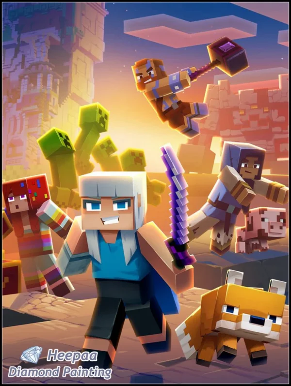 DIY Game Minecraft – Pintura Diamante 5D Arte Divertido