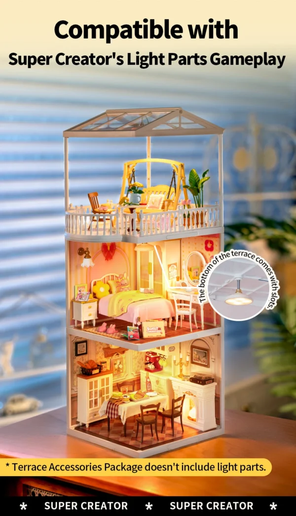Robotime Rolife Lovely Pink Bedroom – DIY Mini Casa Miniatura