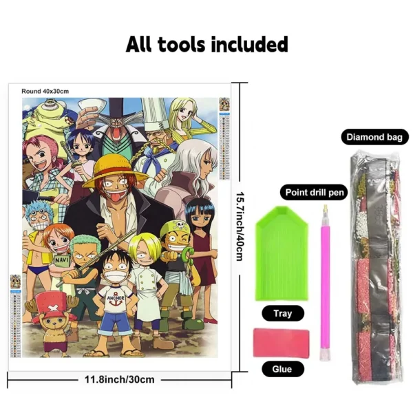 One Piece – Monkey D. Luffy Pintura Diamante 5D DIY
