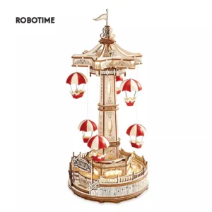 Robotime ROKR Parachute Tower – DIY Music Box 3D Wooden Puzzle