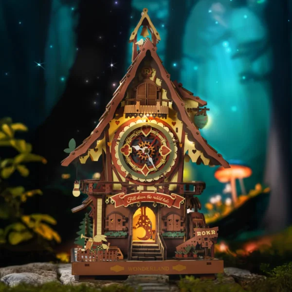 Robotime ROKR Cuckoo Clock – Puzzle 3D Mecánico de Madera
