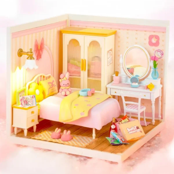 Robotime Rolife Lovely Pink Bedroom – DIY Mini Casa Miniatura