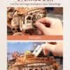 Robotime ROKR Stagecoach Music Box – Puzzle 3D de Madera