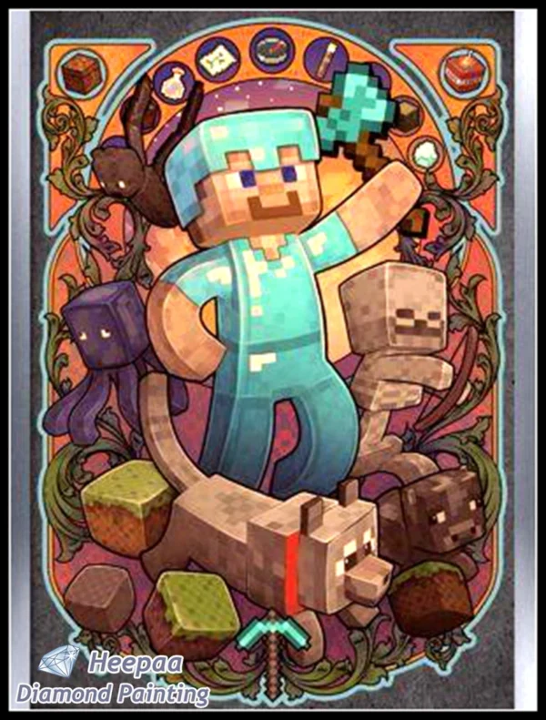 DIY Game Minecraft – Pintura Diamante 5D Arte Divertido