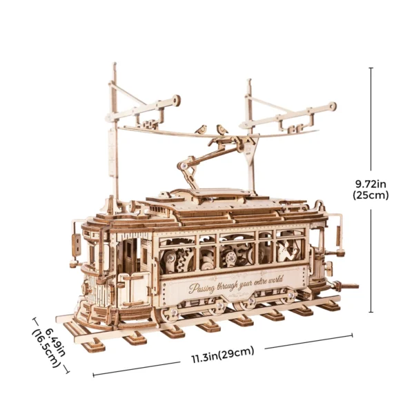 Robotime ROKR Classic City Tram Car – Puzzle 3D de Madera
