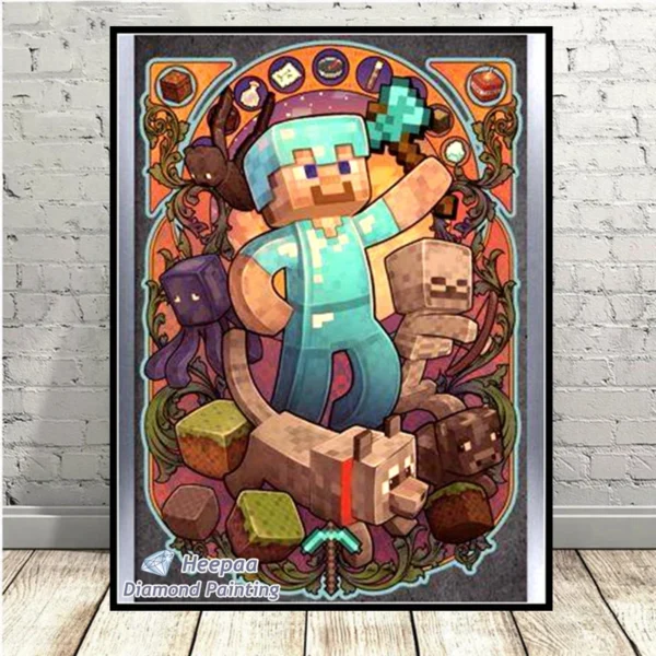 DIY Game Minecraft – Pintura Diamante 5D Arte Divertido