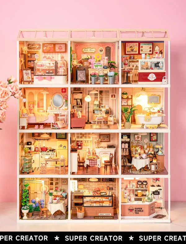 Robotime Rolife Lovely Pink Bedroom – DIY Mini Casa Miniatura