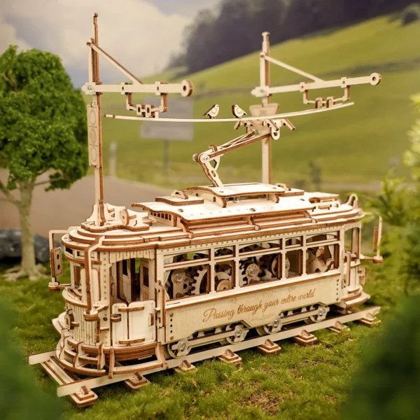 Robotime ROKR Classic City Tram Car – Puzzle 3D de Madera