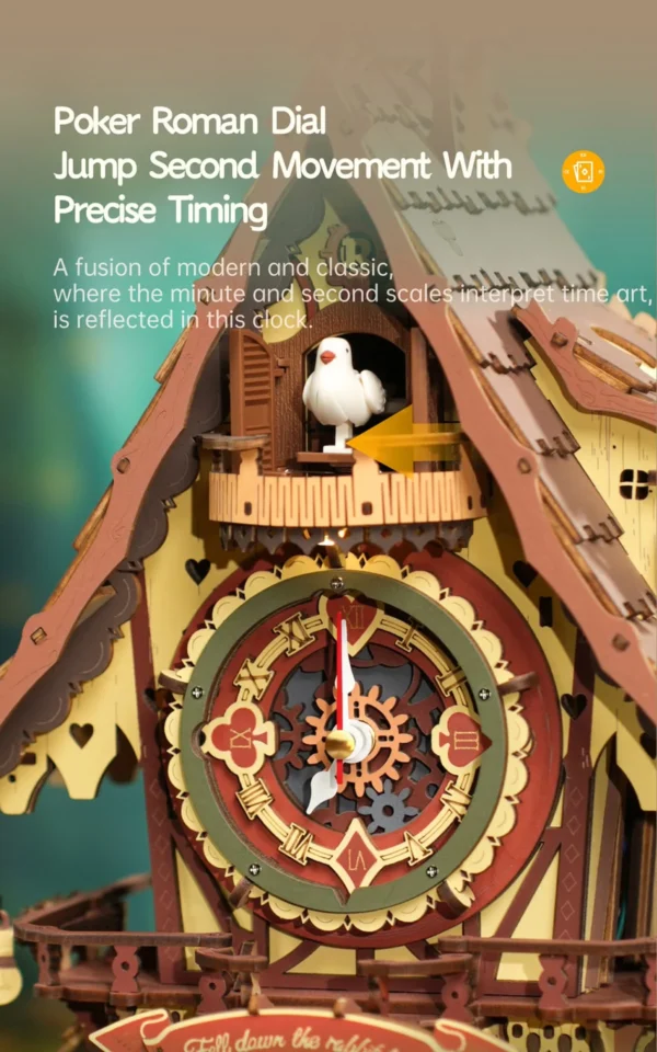 Robotime ROKR Cuckoo Clock – Puzzle 3D Mecánico de Madera