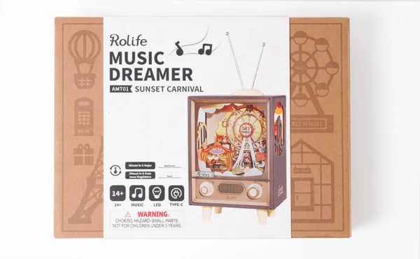 Robotime Rolife Sunset Carnival – Puzzle 3D Carrusel Musical con Luces