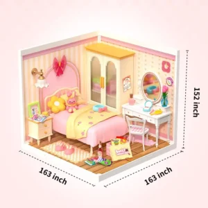 Robotime Rolife Lovely Pink Bedroom – DIY Mini Casa Miniatura