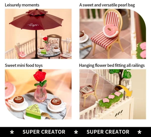 Robotime Rolife Lovely Pink Bedroom – DIY Mini Casa Miniatura