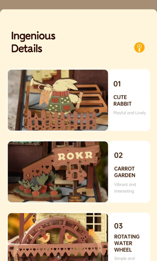 Robotime ROKR Cuckoo Clock – Puzzle 3D Mecánico de Madera
