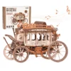 Robotime ROKR Stagecoach Music Box – Puzzle 3D de Madera