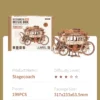 Robotime ROKR Stagecoach Music Box – Puzzle 3D de Madera