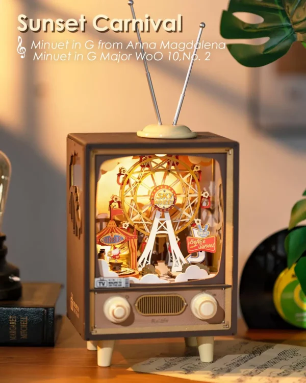 Robotime Rolife Sunset Carnival – Puzzle 3D Carrusel Musical con Luces